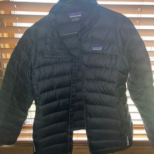 black Patagonia puffer coat